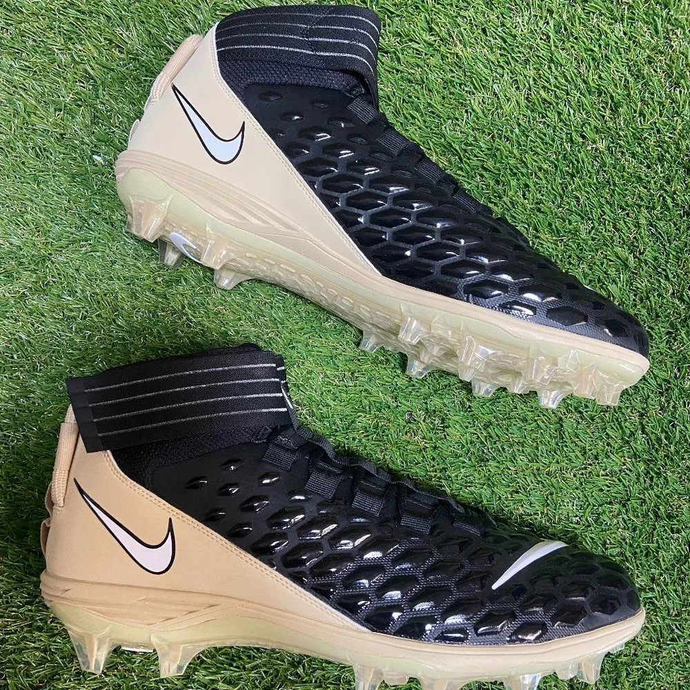 Nike Force Savage Pro 2 PE Black Gold Football Cleats BV3969-013 Mens 14 NEW